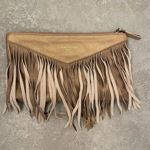 Liebeskind Berlin leather gold / bronze tassel clutch